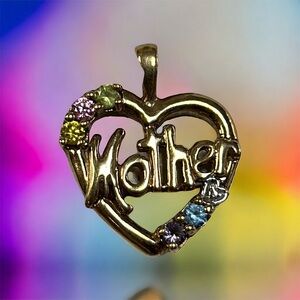 342659 10k yg mom pendant w/colored gems or birthstones..